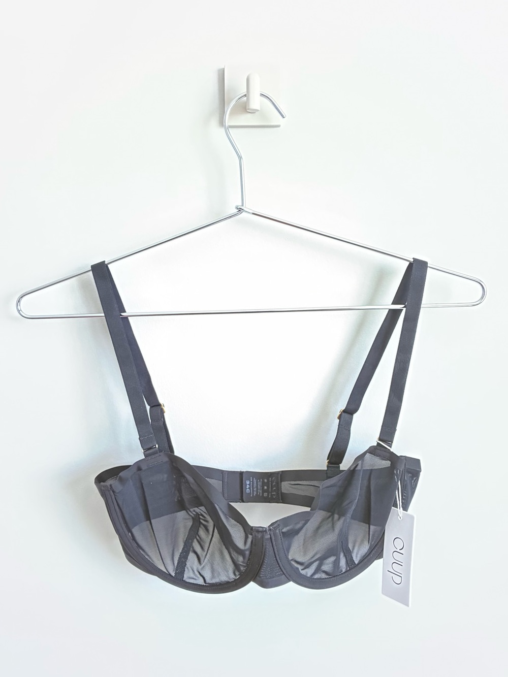 NWT CUUP The Balconette Mesh Bra in Black - Size 36C